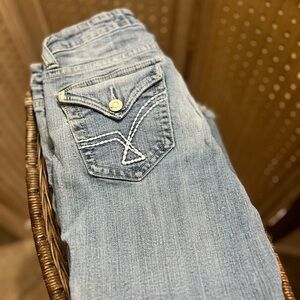 Women’s vintage jeans, Flair VIGOSS brand size 3. Distressed in good condition.